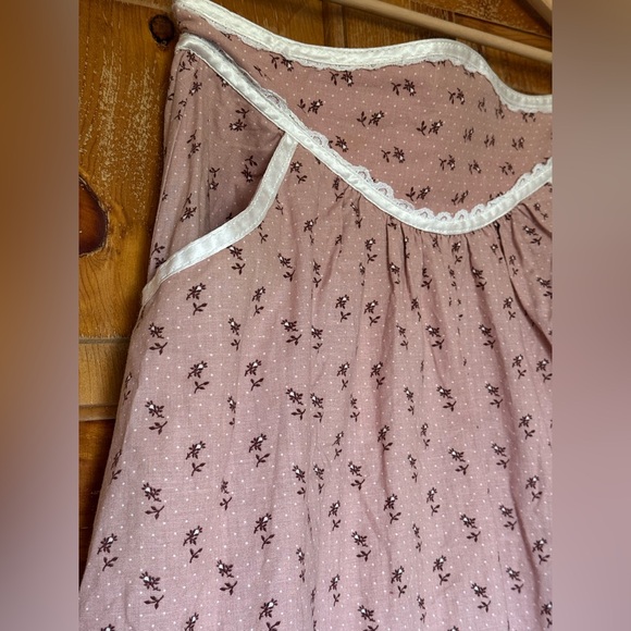 Vintage Gunne Sax skirt in pink floral with lace accents size 11 - Picture 2 of 9